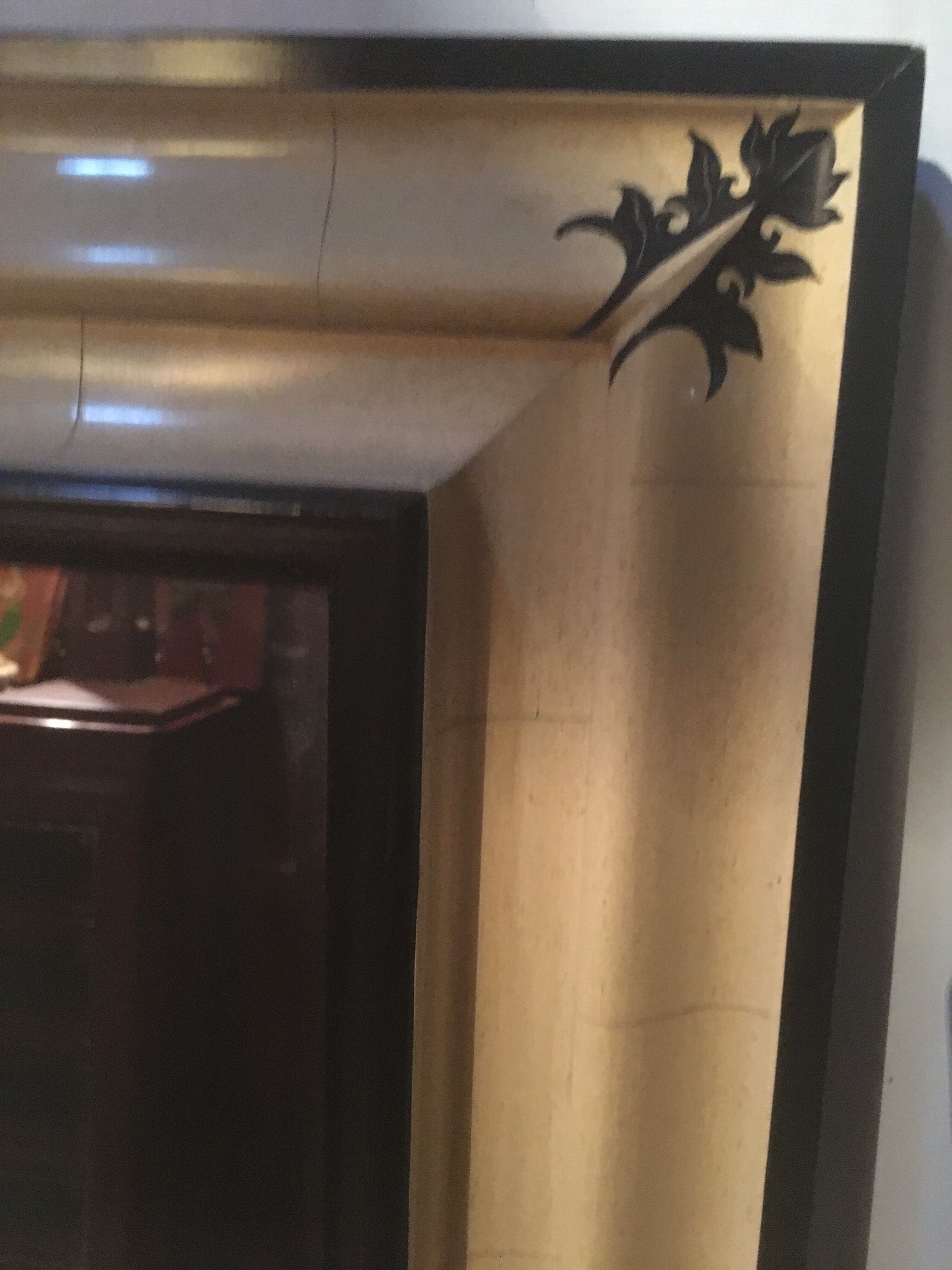 Black and off-white mirror 79x69cm