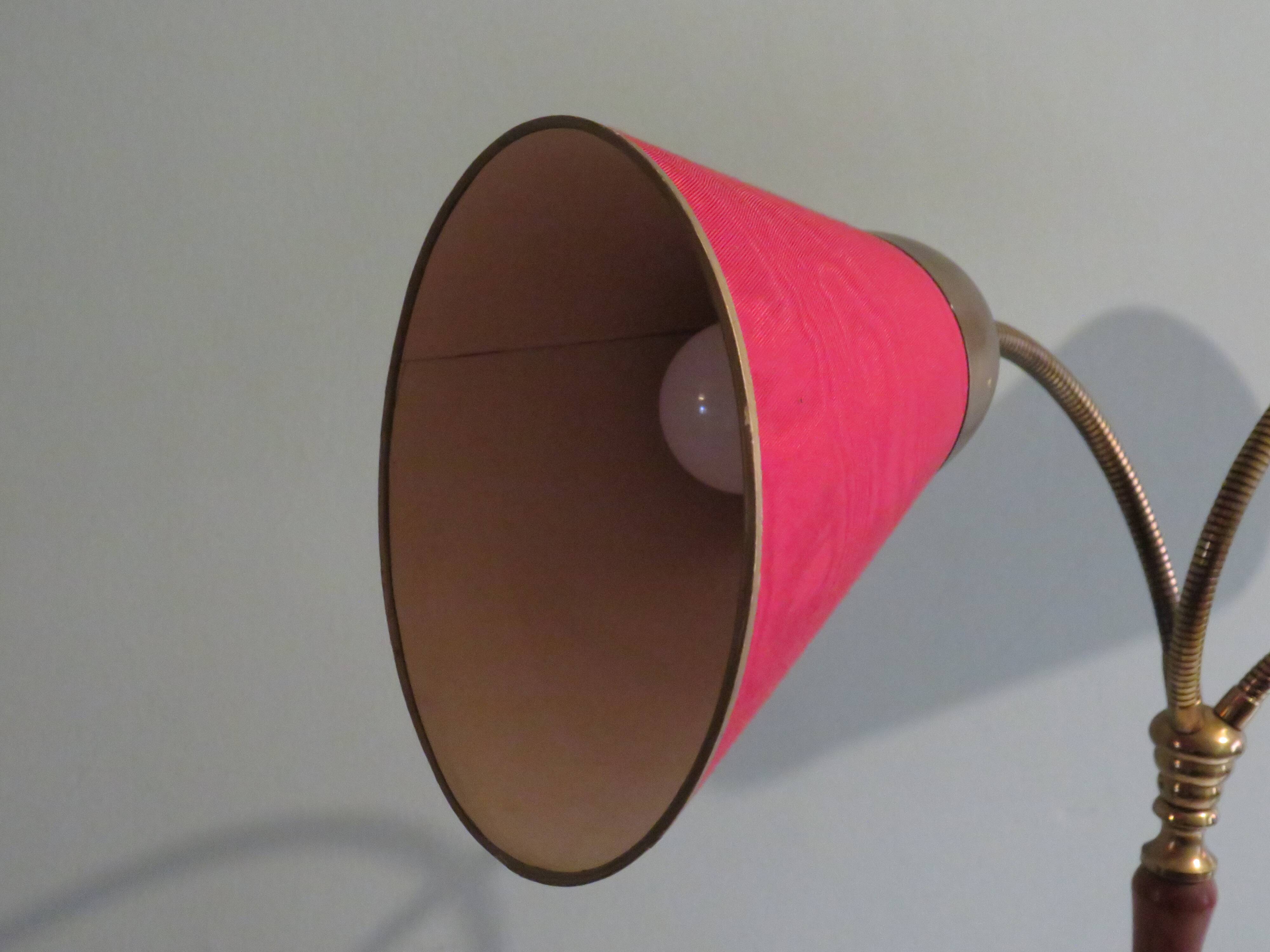 Lampadaire 1950 avec 3 abat-jours colorés