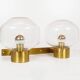Large vintage brass and mouth blown glass wall light