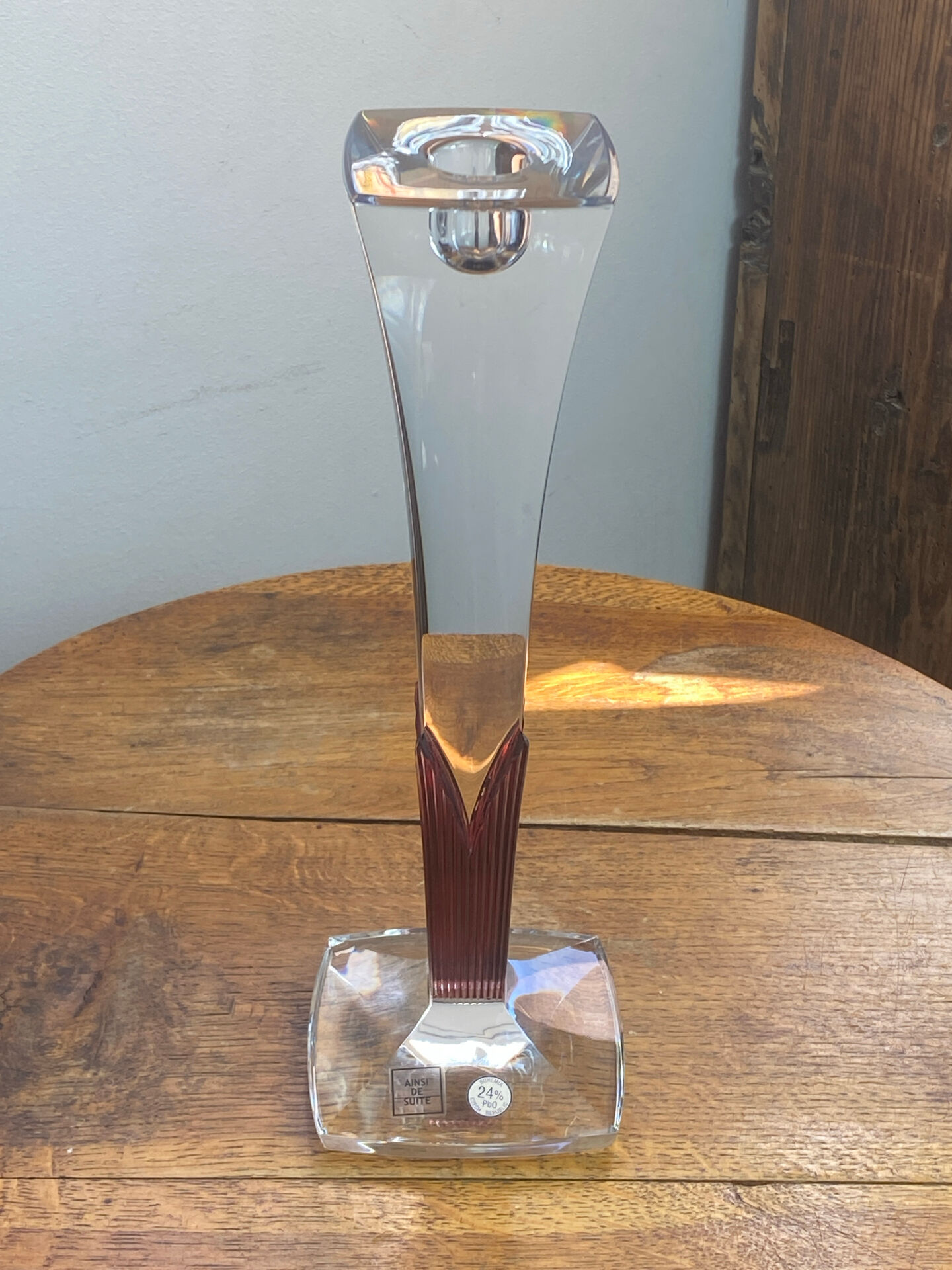 Bohemian crystal candlestick