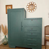 Art Deco Secretary Cabinet in solid wood