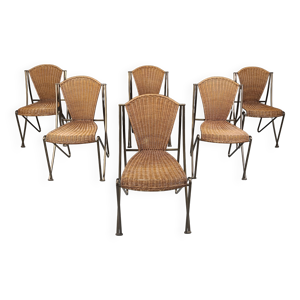 Lot de 6 chaises Abanica - osier