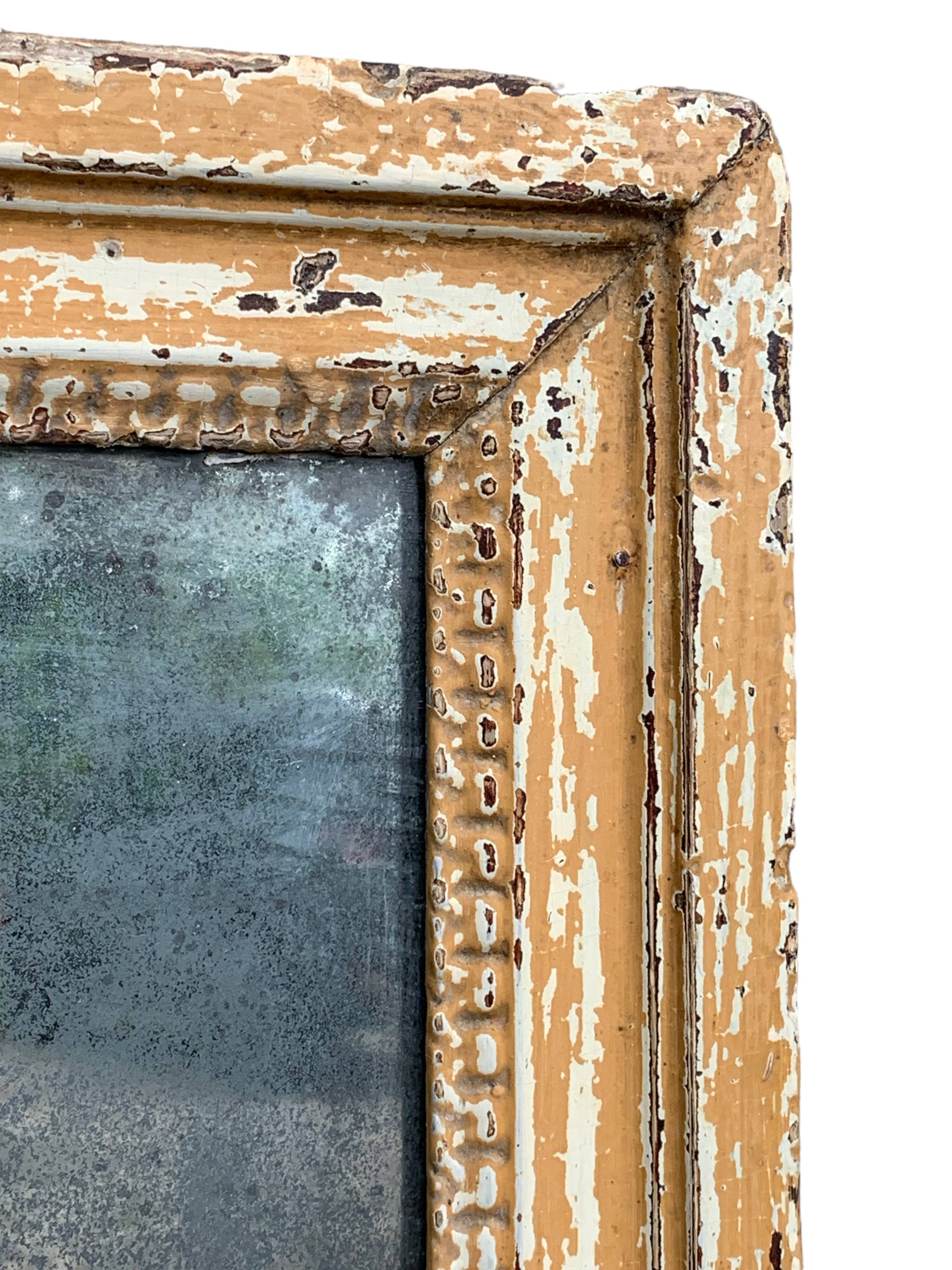 19th century mercury mirror patinated trumeau