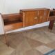 Headboard – console – sideboard – art deco – 2 doors – 2 niches in solid walnut e