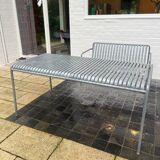 Palisade table and bench – HAY – Large size – Galvanised grey