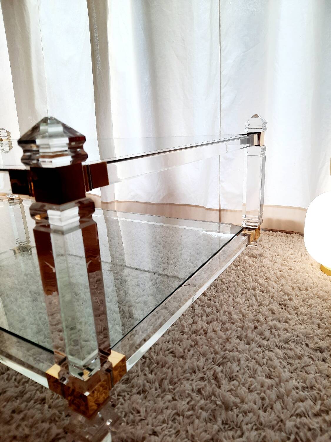 Coffee table in Altuglass "Romeo" 70s/80s