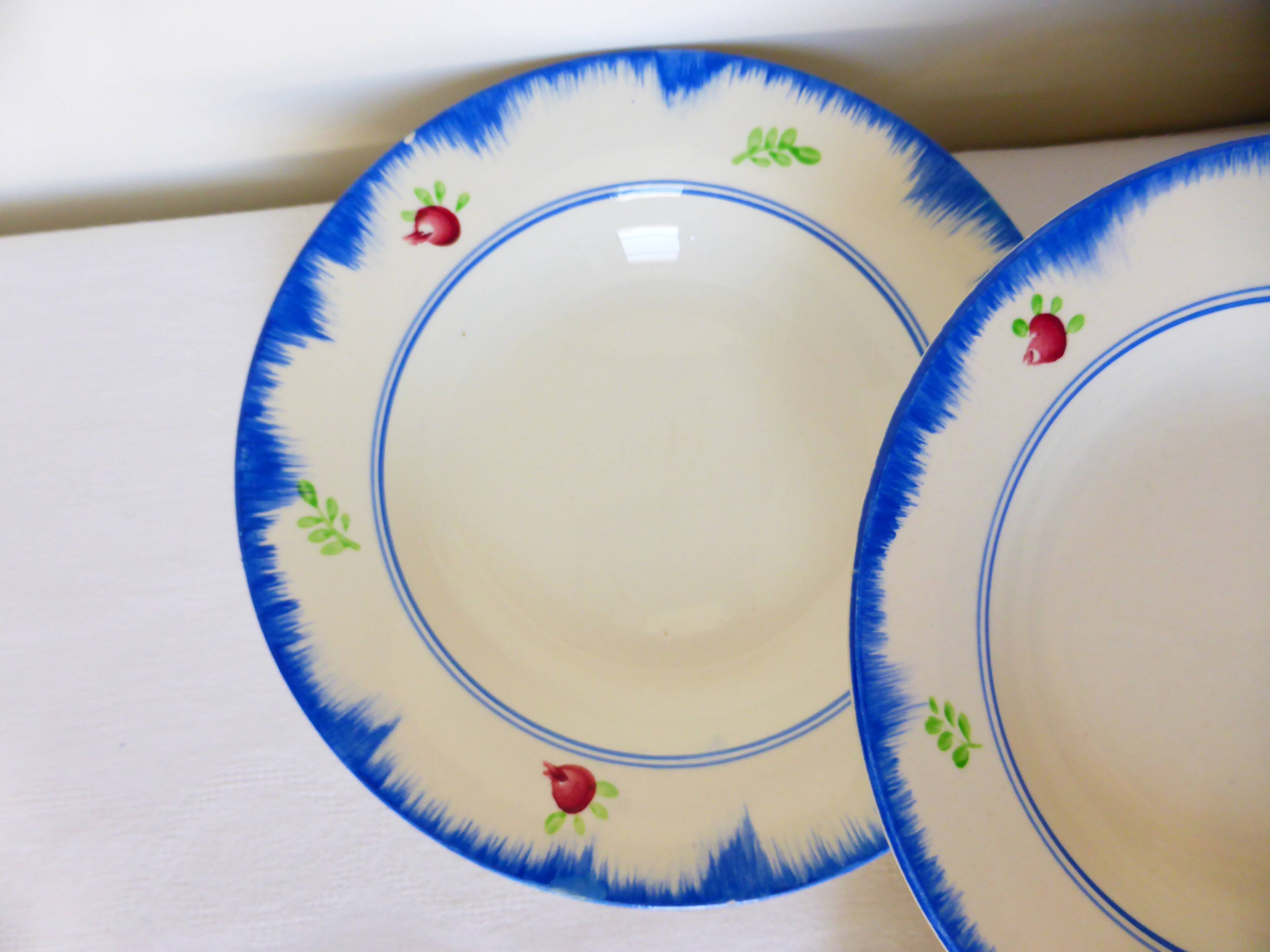 4 deep plates Gien model Bagatelle 210746
