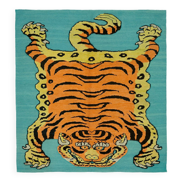 Turkish Handknotted Wool Tiger Rug  183 cm x 200 cm
