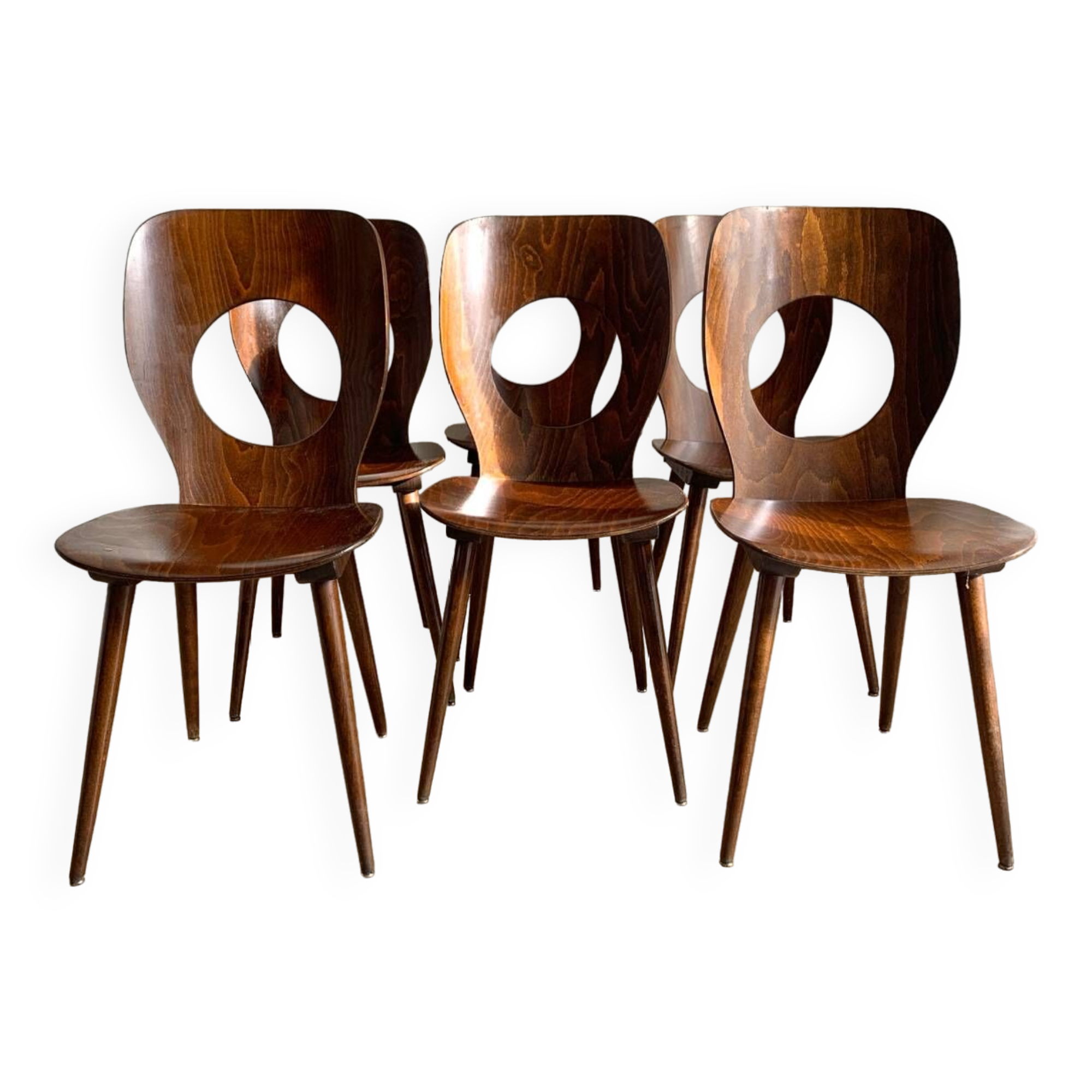 Série de 6 chaises Baumann modèle Œil
