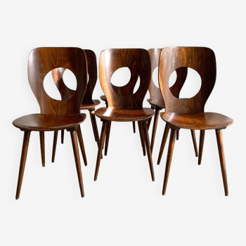 Série de 6 chaises Baumann modèle Œil