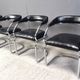 Vintage chrome and leatherette cantilever dining chairs by Giotto Stoppino,