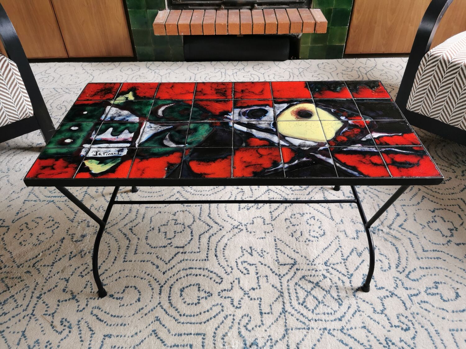 Vintage JG Picard ceramic coffee table