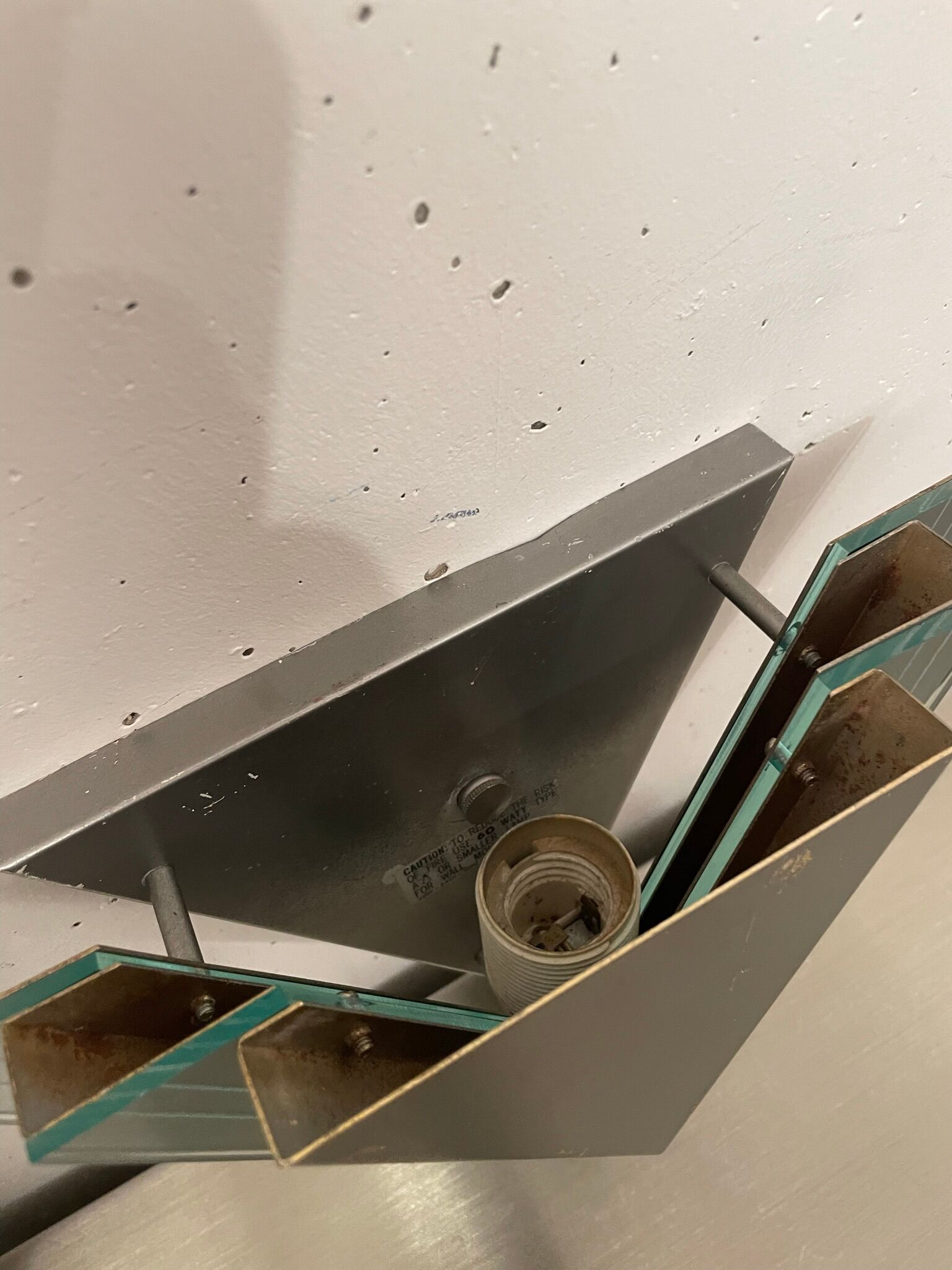 Pair of plexiglass and metal wall lamps, 1980