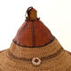 Traditional African Fulani hat in leather and woven straw