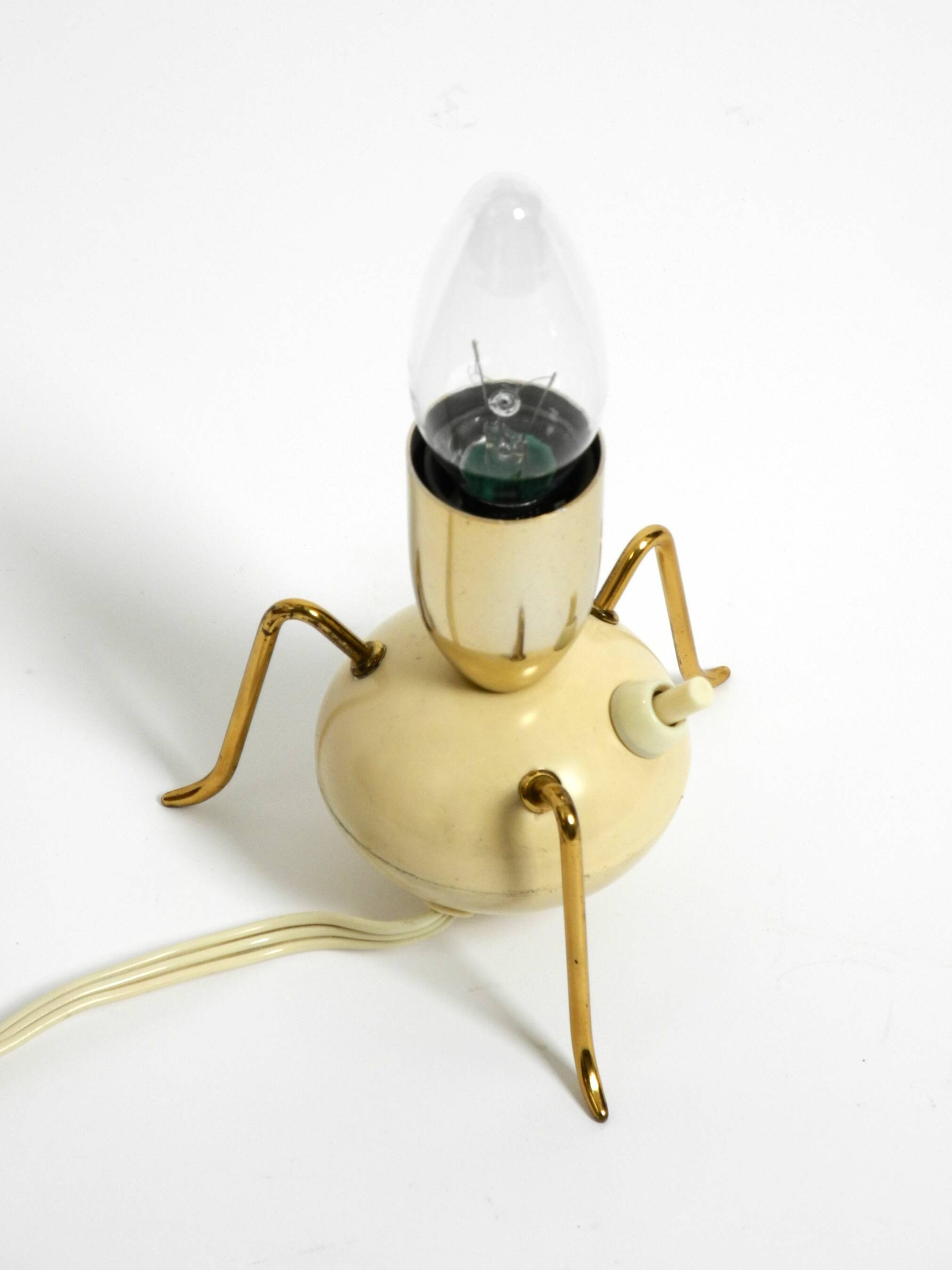 Beautiful very rare original Mid Century Modern brass tripod table lamp