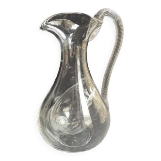 Orangeade pitcher with ice bag – Plain crystal – 19th century