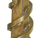 Pair of gilded bronze andirons decorated with serpents.