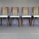 Set of 4 two-tone Thonet chairs from 1960, with grey leather seats.