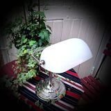 White opaline banker's lamp