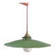 Suspension ancienne en tôle émaillée verte