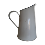 White enamelled metal broc