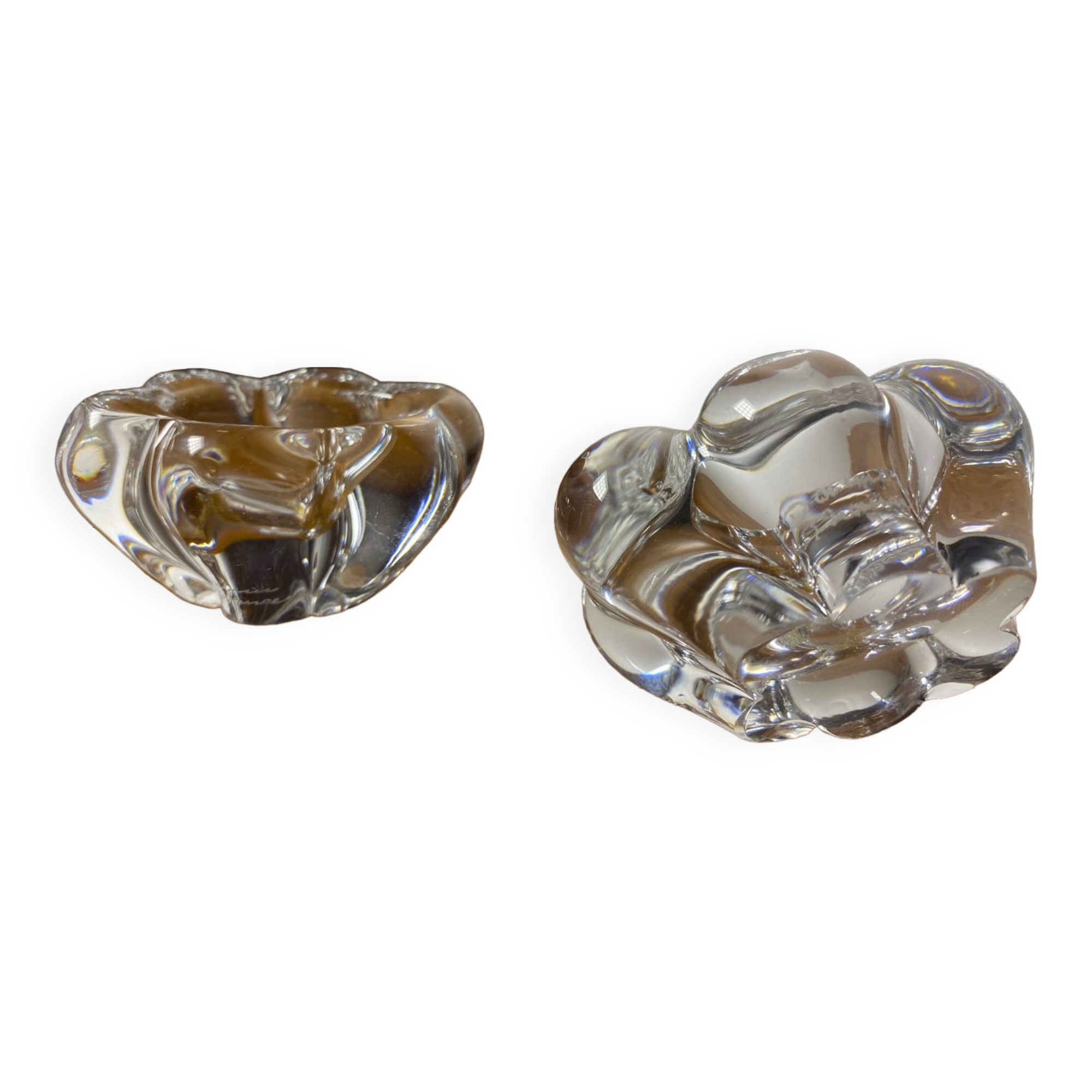 Pair of Daum crystal salt pots