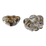 Pair of Daum crystal salt pots