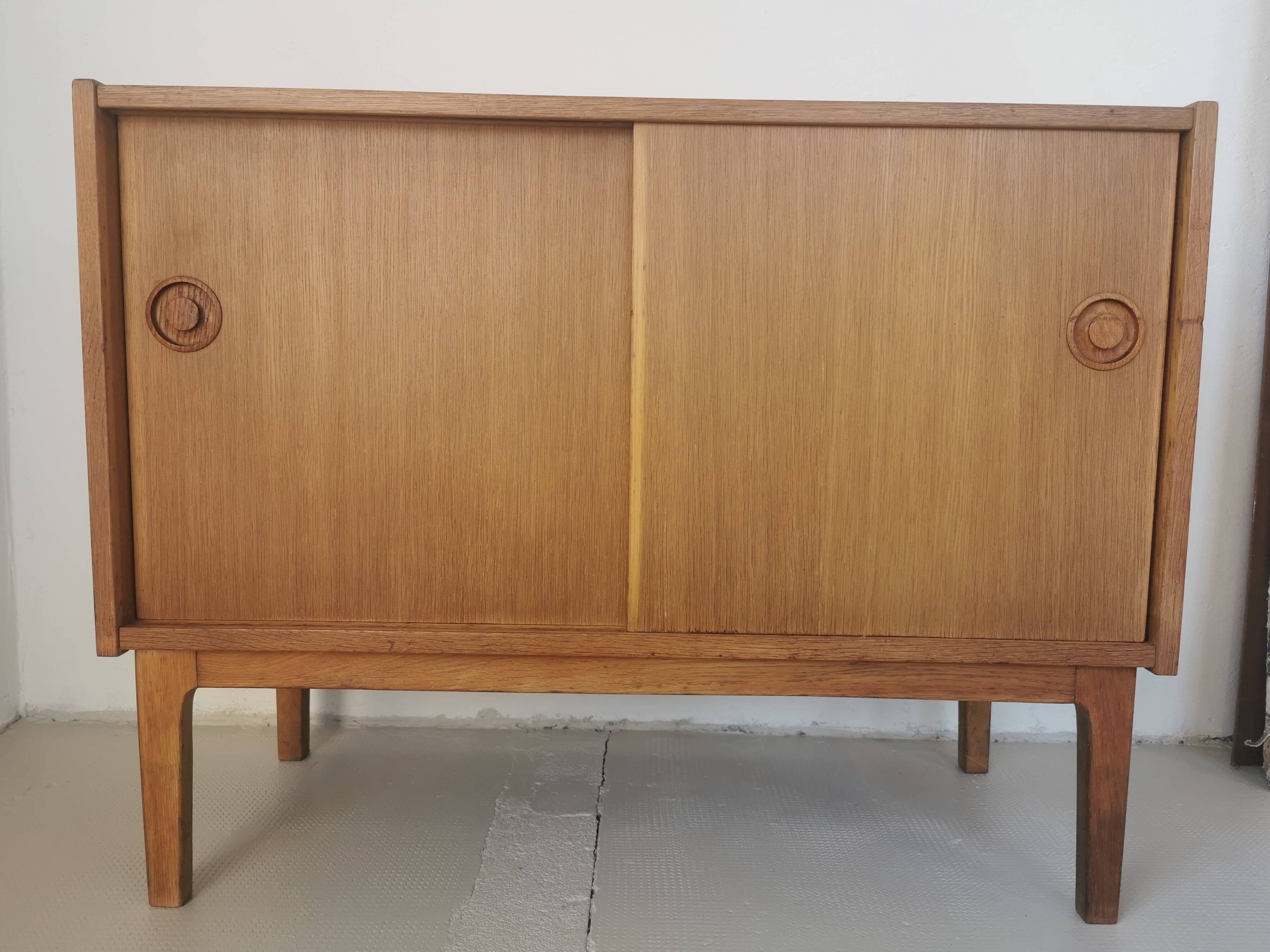 Danish sideboard, sliding doors, in oak