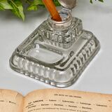 Old glass inkwell