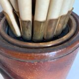 Vintage cigarette holder 1960 Longchamp leather horse - 11 x 10 cm