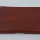 Small card holder tray in hollowed solid mahogany circa 1960 (dlg Noll) C in Paris