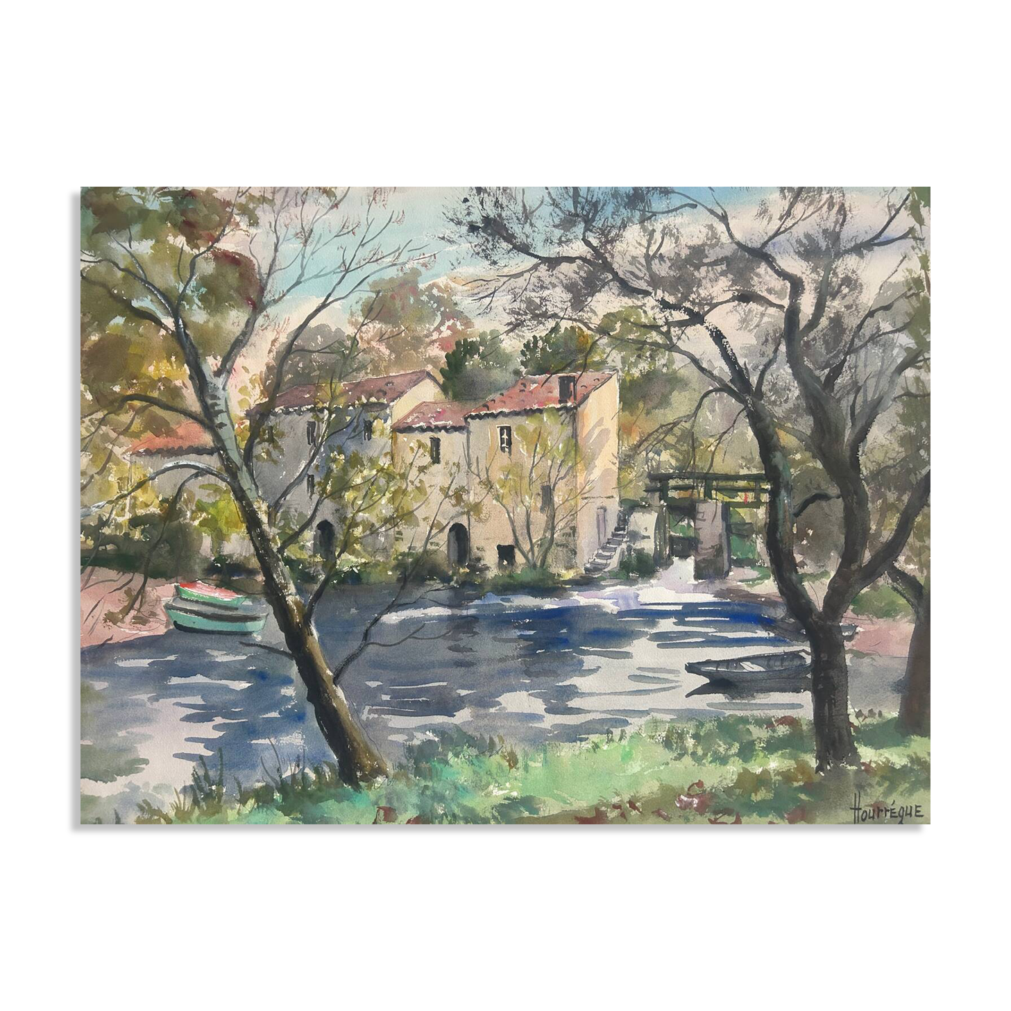 Watercolour landscape by Hourregue