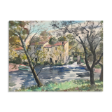 Watercolour landscape by Hourregue