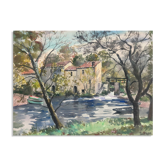 Watercolour landscape by Hourregue