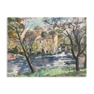 Watercolour landscape by Hourregue