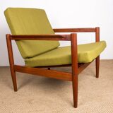 Danish Teak and fabric armchair by Børge Jensen & Sønner 1960.