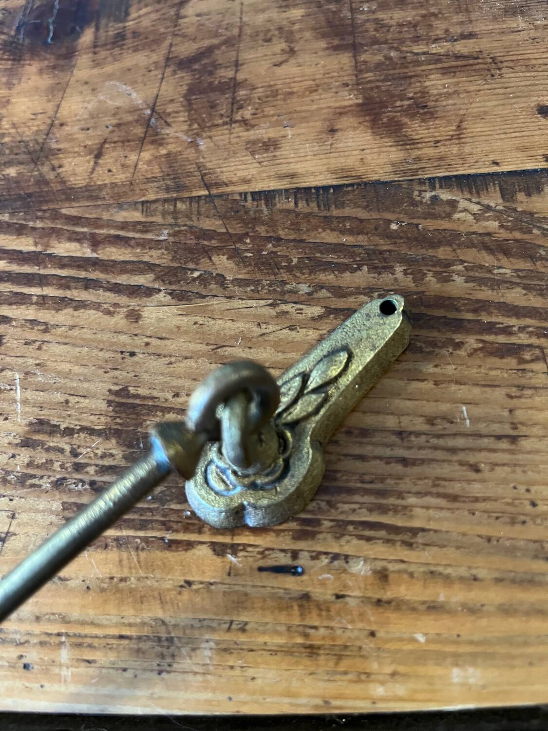4 curtain tiebacks in art deco bronze brass