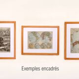 Antique engraving 1898, World map, map, globe, plane • Lithograph, original illustration