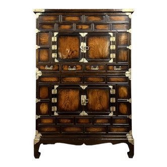 Japanese cabinet in iron wood and gilded bronze nineteenth century