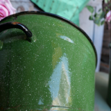 Lot of 3 pieces enamelled basins and bucket