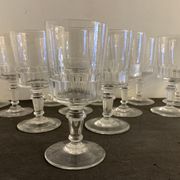 12 antique blown stemmed glasses, Mirabeau model of Baccarat