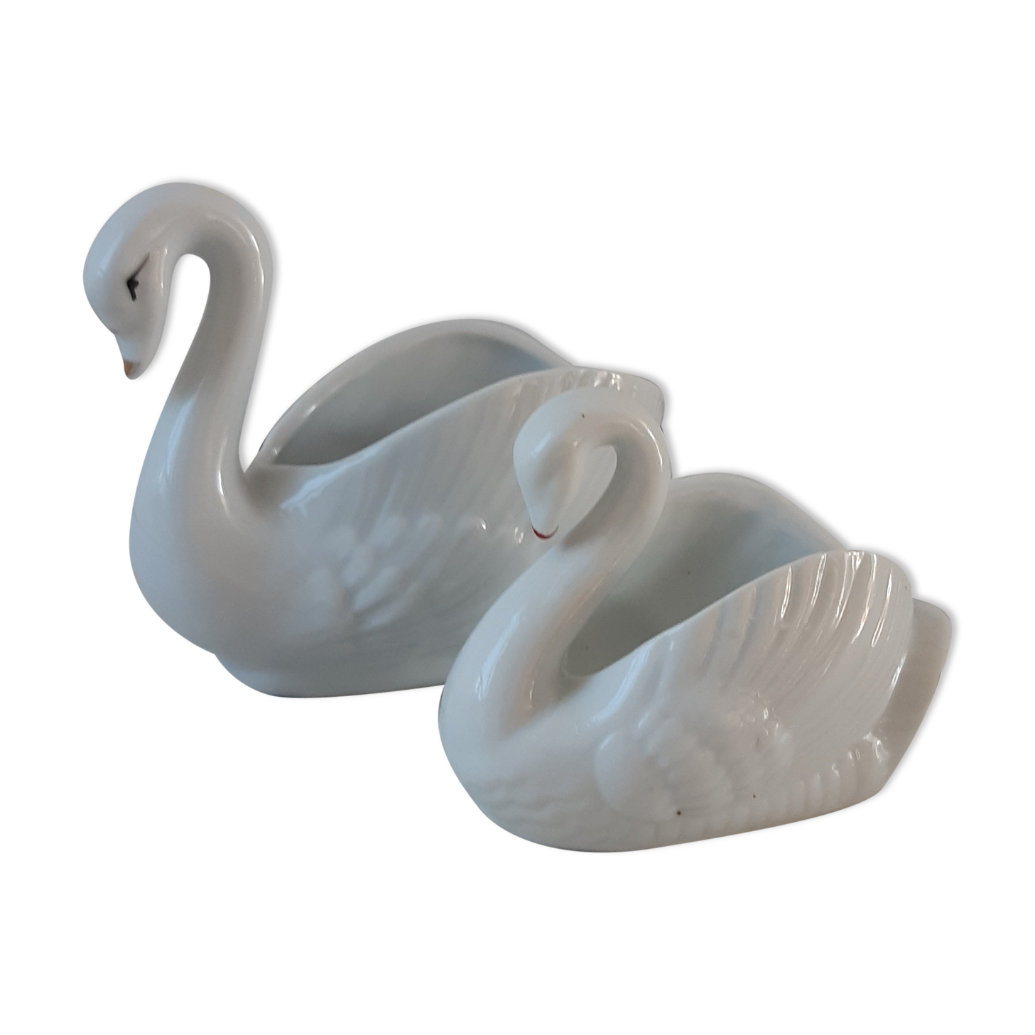 Duo of ceramic swans 50s-60s