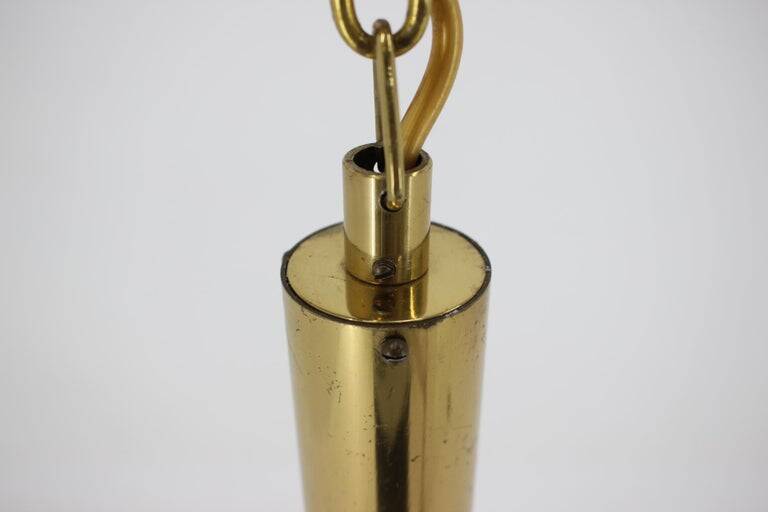 Set of three design small brass midcentury pendants, 1970s