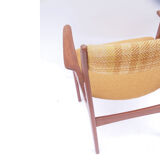 Scandinavian Danish vintage yellow armchair