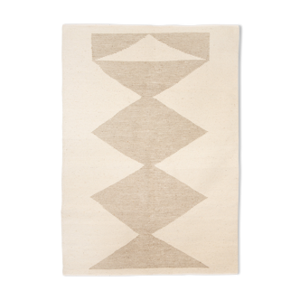 Kilim berbere ecru with patterns beige stripes 180 x 130 cm