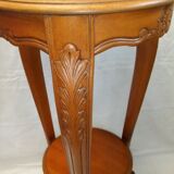 Louis XVI style pedestal table shell acanthus leaf wood marble