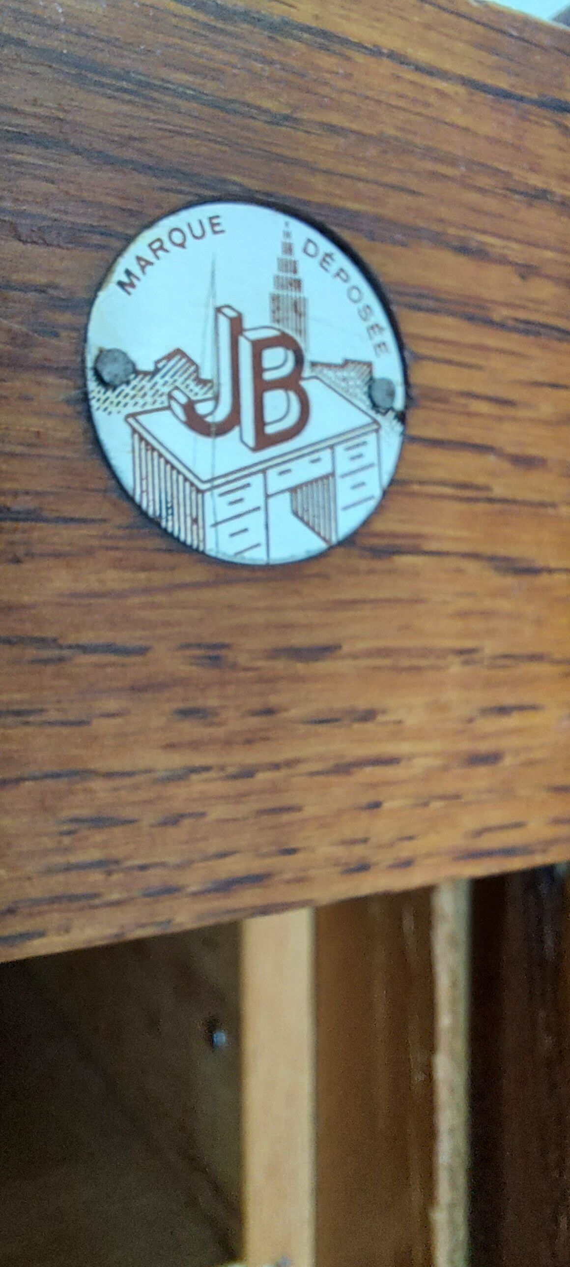 Double frame cabinet with solid oak curtains 50s