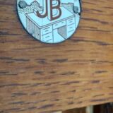 Double frame cabinet with solid oak curtains 50s