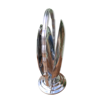 Vintage foldable table holder in silver metal