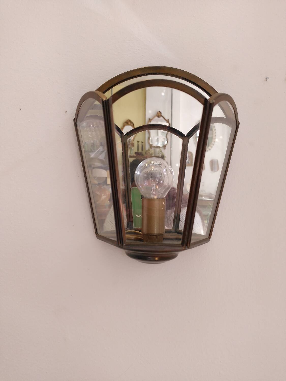 Brass wall light